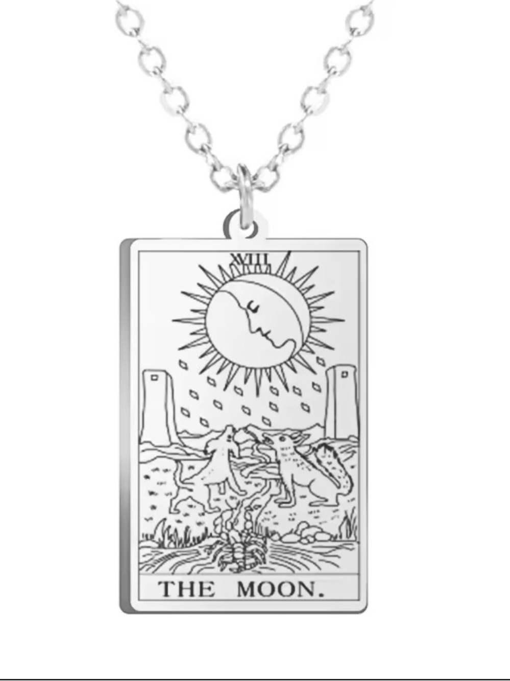 The Moon Tarot Pendant Necklace Unisex Oracle Divination Jewelry New